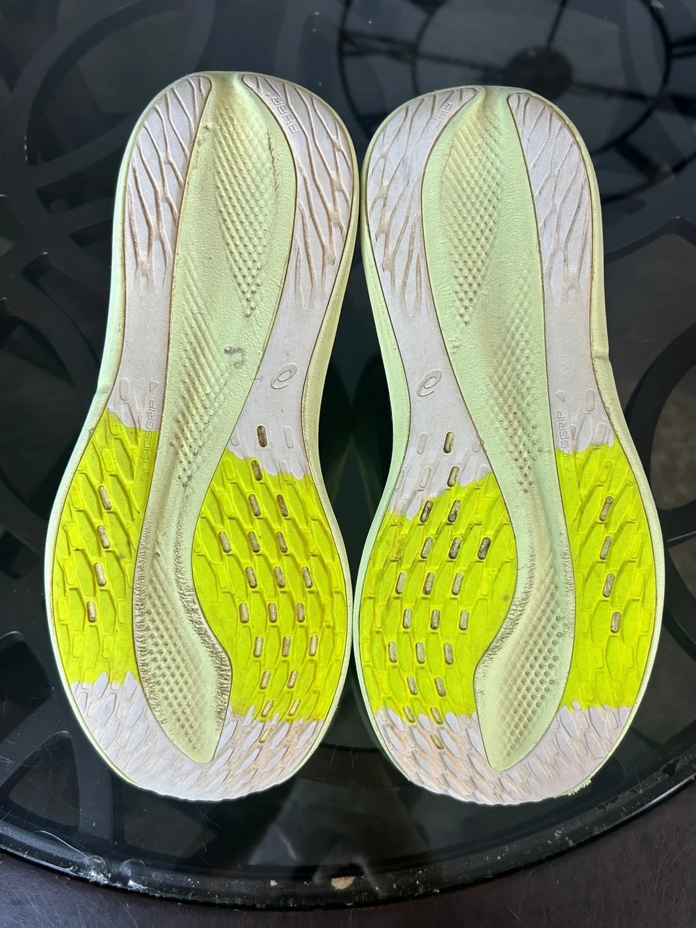 ASICS GlideRide Max White Lime Green Cushion Running Shoes Men's Size 12